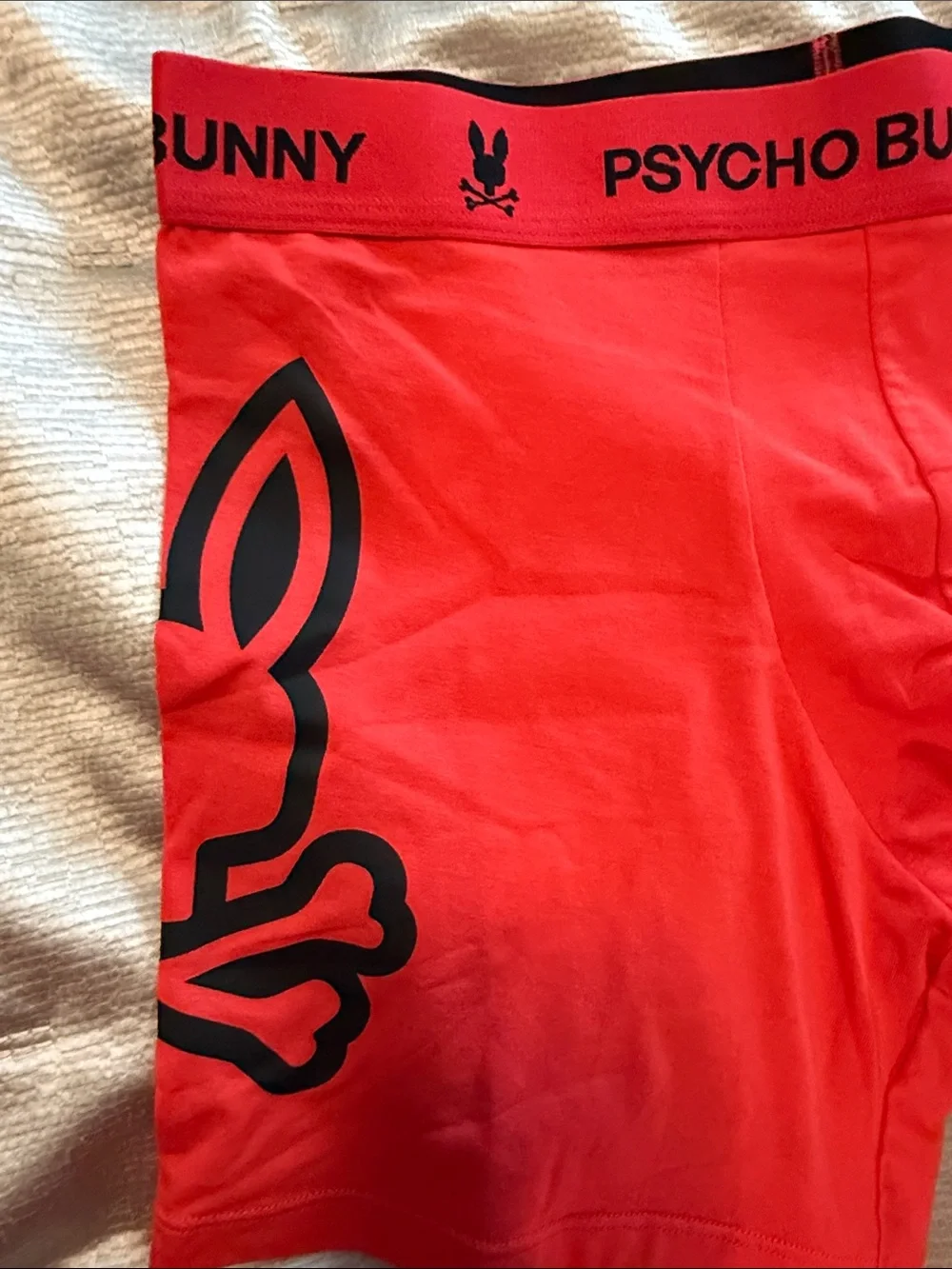 Psycho Bunny Red Boxer Briefs with Black Logo Details
